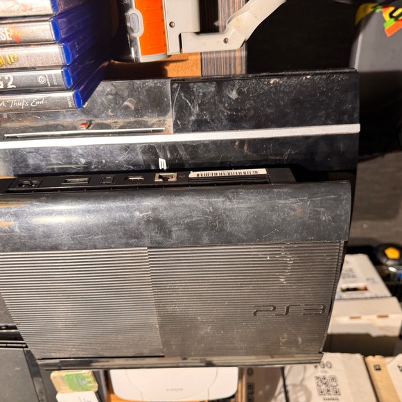 PS3 Super Slim + Fat Console Bundle TESTED 27 Games 3 Controllers Huge Lot - Picture 3 of 7